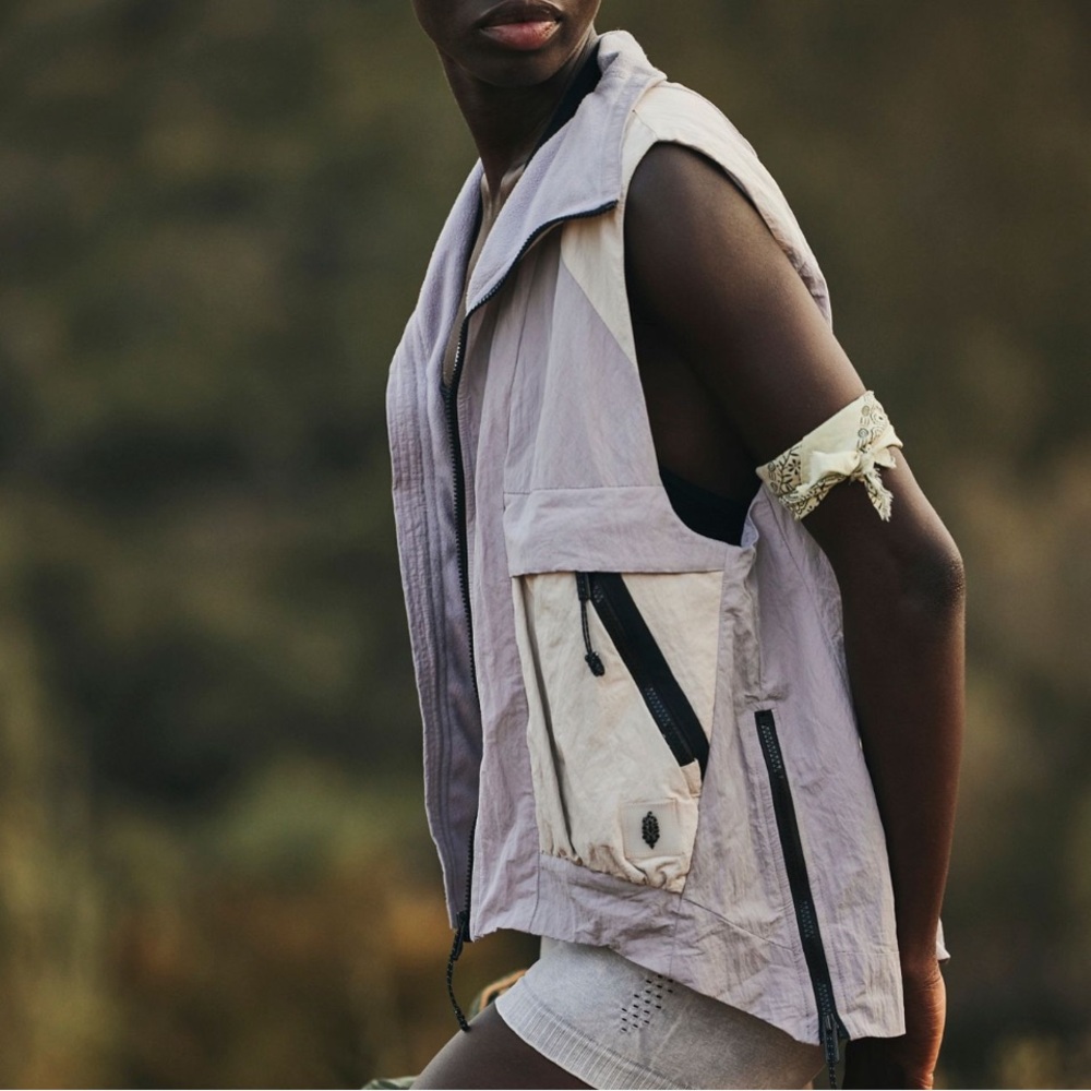 Free People Purple Water-Resistant Wind-Resistant Packable Vest NWT
